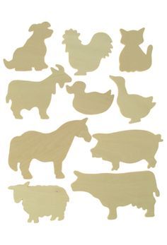 Wood Farm Animals, Farm Animal Cutouts Templates, Animal Shapes Templates, Wooden Animals Patterns, Wood Animal Patterns, Wooden Farm Animals, Animal Stencils, Funky Patterns, Animal Cutouts