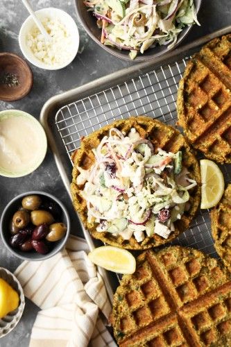 Mediterranean Slaw, Falafel Waffles, Falafel Waffle, Food Food Recipes, Waffle Recipe Healthy, Homemade Falafel, Waffle Ingredients, Slaw Recipe, Iranian Food