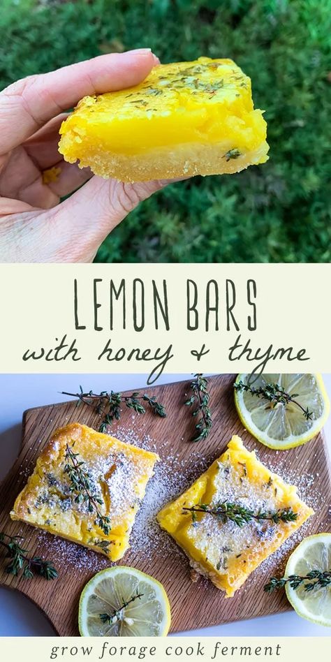 Gluten Meals, Gluten Free Lemon Bars, Bread Pudding With Apples, Dessert To Make, Rosemary And Thyme, Citrus Recipes, Chop Recipes, Lemon Bars, Lemon Desserts