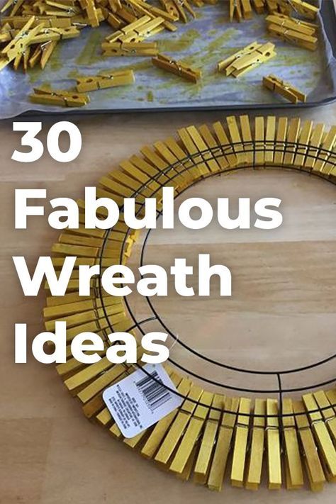 Open your door ever day with a smile with these adorable wreath inspirations! #diy #diywreaths #wreaths #doors Kitchen Wreath, Homemade Wreaths, Clothes Pin Wreath, Front Door Wreaths, Home Inspo, Wreath Making, Diy Crafts To Do, Diy Door, Fun Diy Crafts