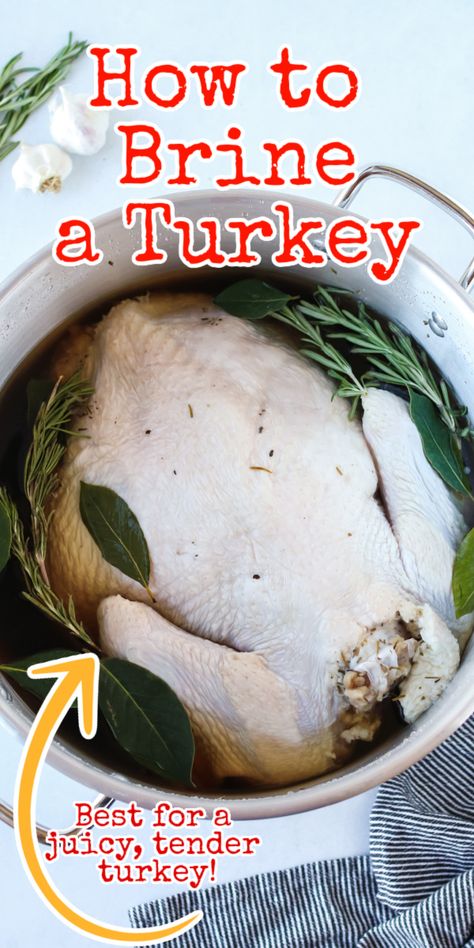 If you've ever wondered how to brine a turkey, then this is the recipe for you. Juicy, tender turkey, that tastes like a roast chicken, all because of a quick brine! You'll never eat a non brined turkey again! #turkey #turkeybrine #howtobrineaturkey #brinedturkey #saltbath #juicyturkey #howtogetajuicyturkey #howlongtobrineaturkey #homemade #thanksgiving #easyrecipe #numstheword #thanksgivingturkey #quickrecipe How To Make Turkey Brine, Salt Brined Turkey, How To Brine And Roast A Turkey, How To Brine And Cook A Turkey, Cooking Brined Turkey, Brine And Bake Turkey, Brimming A Turkey, How To Brim A Turkey, Turkey Brine With Chicken Broth