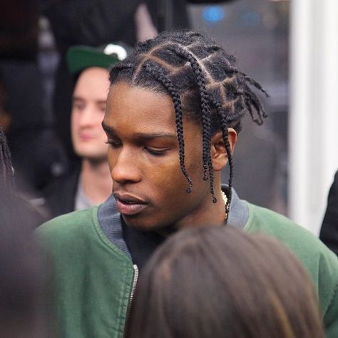 Asap Rocky Hair, Asap Rocky Braids, Victor Style, Men's Braids, Box Braids Men, Braided Man Bun, Braids For Boys, Curly Hair Braids, Types Of Braids