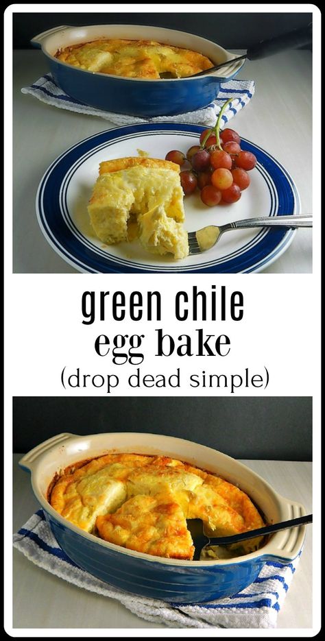 Green Chile Egg Bake, Green Chile And Cheese Quiche, Eggs With Green Chilis, Green Chili Egg Bites, Egg Green Chili Breakfast Casserole, Healthy Elizabeth, Green Chili Egg Casserole, Hatch Green Chili Recipe, Fritata Recipe