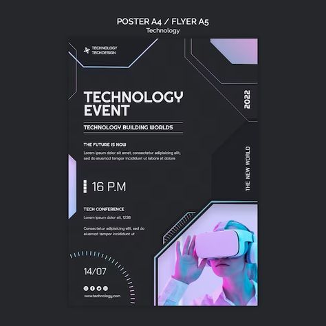 Page 2 | Technology Poster Template - Free Vectors & PSDs to Download Tech Poster Design Layout, Technology Flyer Design, Tech Poster Design Inspiration, Technology Social Media Design, Technology Poster Design Inspiration, Tech Design Graphic, Tech Social Media Design, Tech Event Poster, Technology Design Poster