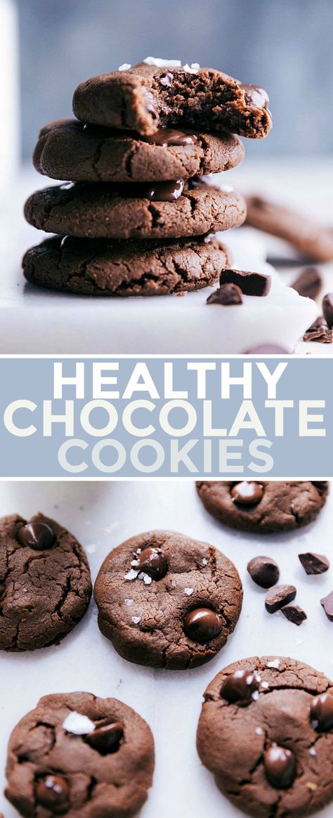 Healthy Soft Baked Cookies, Healthy Oatmeal Chocolate Cookies, Healthy Double Chocolate Cookies, Healthy Quick Chocolate Dessert, No Butter Chocolate Cookies, Healthy Chocolate Cookie Recipes, Healthy Dark Chocolate Cookies, Healthy Buiscits, Healthy Soft Cookies