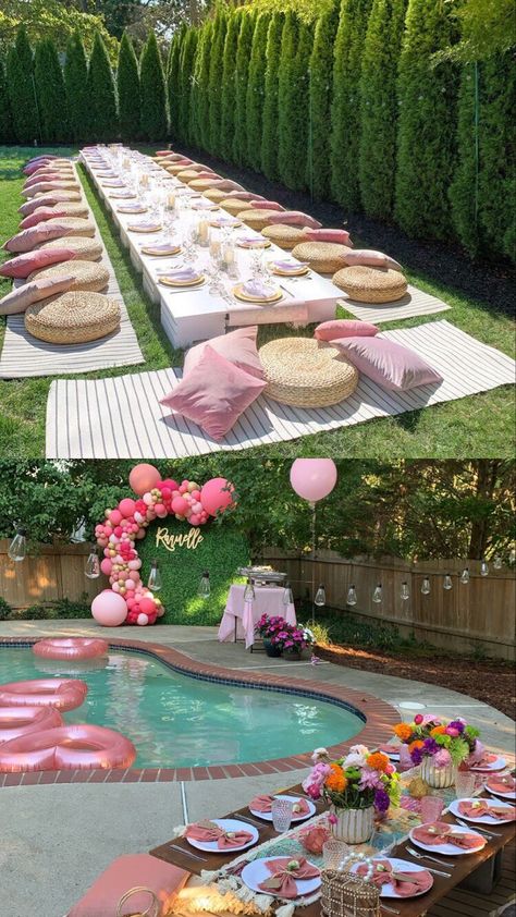 Places To Throw A Birthday Party, Garden Party 16th Birthday, Outside Birthday Parties, Sweet 16 Party Planning, Teen Girl Birthday Party, Outside Birthday, Sweet 16 Party Themes, 15th Birthday Party Ideas, Sweet Sixteen Birthday Party Ideas