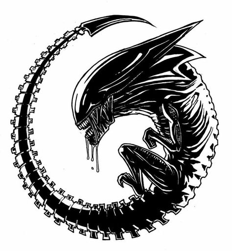 Adolescent xenomorph silhouette Aliens Tattoo Xenomorph, Alien Movie Tattoo Xenomorph, Alien Movie Drawing, Alien Movie Tattoo Ideas, Avp Tattoo, Alien Movie Tattoo, Alien Tattoo Xenomorph, Xenomorph Tattoo, Predator Tattoo