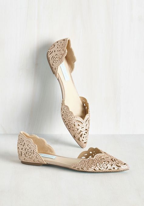 Special Occasion Shoes - Divine Dining Flat Betsey Johnson Wedding, Wedding Shoes Sandals, Rose Gold Flats, Wedge Wedding Shoes, Blue By Betsey Johnson, Blue Wedding Shoes, Wedding Shoes Lace, Chic Flats, Wedding Shoes Flats