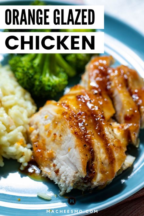 Orange Chicken Breast Recipe, Asian Chicken Breast Recipes, Sauce For Baked Chicken, Orange Glazed Chicken, Spicy Chicken Breast, Glazed Chicken Breast, Baked Orange Chicken, Orange Chicken Sauce, Easy Orange Chicken