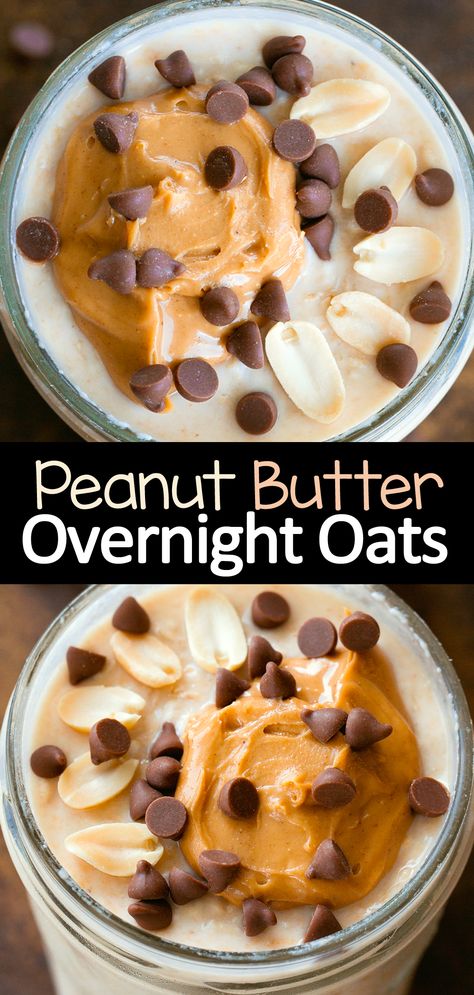 Best Overnight Oats Recipe, Peanut Butter Breakfast, Peanut Butter Overnight Oats, Chocolate Covered Katie, Overnight Oatmeal Recipes, Oat Recipes Healthy, Healthy Breakfast Recipe, Overnight Oats Recipe Healthy, Peanut Butter Oats