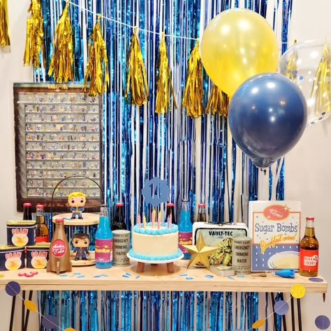 Throw a Vault-Tec Fallout Themed Birthday Party! All the DIY Details at Doodlecraftblog.com, link in bio. . https://www.doodlecraftblog.com/2024/04/host-perfect-vault-tec-birthday-party.html . . . #falloutseries #falloutparty #falloutcrafts #fallout #bethesda #falloutnewvegas #gaming #gamer #falloutcommunity #videogames #vault #wasteland #fo #vaultboy #falloutnv #cosplay #falloutmemes #nukacola #vaulttec #postapocalyptic #brotherhoodofsteel #photomode #falloutshelter   #pipboy #vaultdweller #wastelanders #fallout76 #fallout4 #doodlecraft #doodlecraftblog Fall Out Birthday Party Ideas, Fallout 4 Birthday Ideas, Fallout Birthday Party, Fallout Party Decorations, Fallout Party Ideas, Fallout Themed Party, Fallout Decorations, Fallout Birthday Party Ideas, Fallout Food