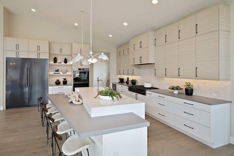 Extending Your Kitchen Island to a Dining Area | The Kitchen Showcase Drop Down Island, Kitchen Cabinets Into Dining Room, Extending Kitchen Cabinets, Kitchen Showcase, Mid Century Modern Makeover, Infinity Homes, Dining Room Built In, Wake Ideas, Kitchen Island Table