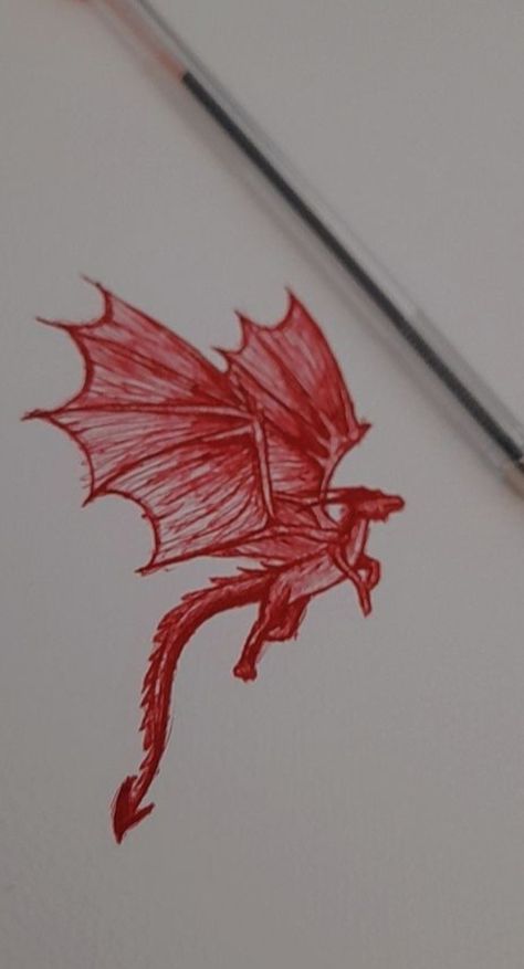 Dragon Pen Sketch, Drawing With Red Pencil, Red Ink Sketch, Red Drawing Aesthetic, Red Drawings Simple, Dragon Drawings Simple, Red Sketch Drawings, Red Drawings Aesthetic, Dragon Drawing Simple