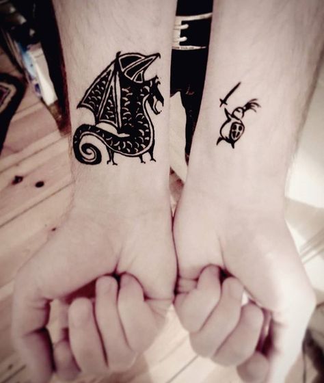 Dragon Tattoo with fighting knight! Too cute! Knight Tattoo, Dragon Knight, Dragon Tattoo, Too Cute, Tattoo Ideas, Tattoos