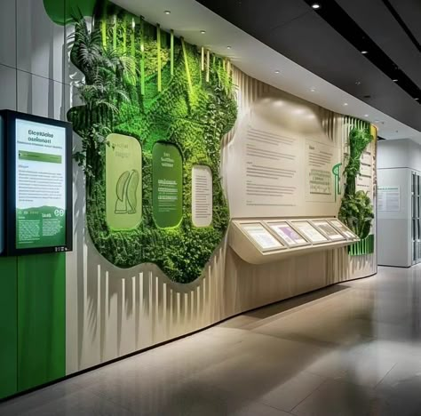 Green Exhibition Design, Sustainable Museum, Sustainability Aesthetic, Botanical Museum, Plant Exhibition, Event Design Branding, Plant Museum, Nature Exhibition, Event Booth Design