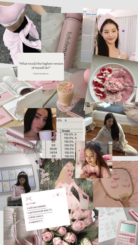 Wonyoung Motivation, Aesthetic Symbols, Pink Princess Aesthetic, Pink Academia, Motivasi Diet, Vision Board Manifestation, Get My Life Together, Beauty Goals, Pink Girly Things