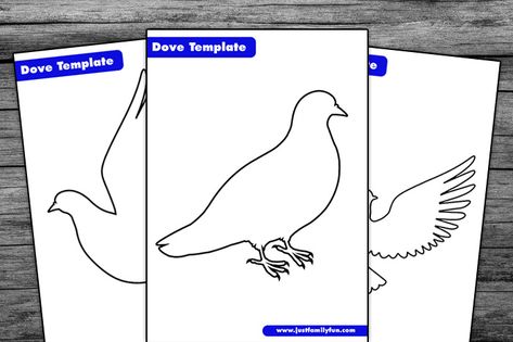 Free Dove Template Printable Pdf Dove Printable, Dove Picture, Dove Template, Skeletal System Worksheet, The Skeletal System, Dove Pictures, Messy Crafts, Easter Templates, Word Search Printables