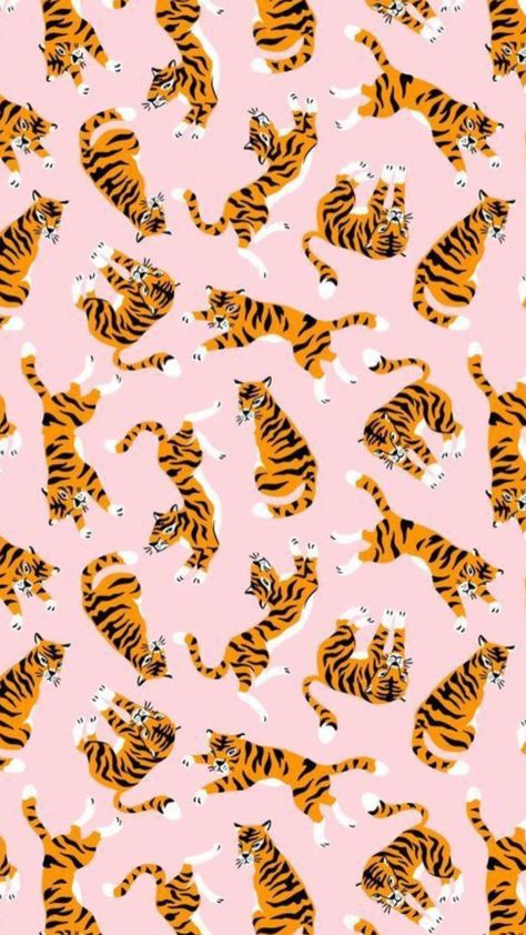 Pink Tiger Wallpaper, Tiger Pattern Wallpaper, Tiger Wallpaper Iphone, Iphone Wallpaper Preppy, Tiger Wallpaper, Funny Phone Wallpaper, Iphone Wallpaper Photos, Preppy Wallpaper, Orange Wallpaper