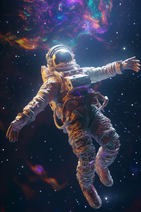 Gravity Art, Astronaut Artwork, Astronaut Illustration, Space Art Gallery, Floating In The Air, Trippy Designs, Astronaut Wallpaper, Live Screen Wallpaper, Astronaut Art