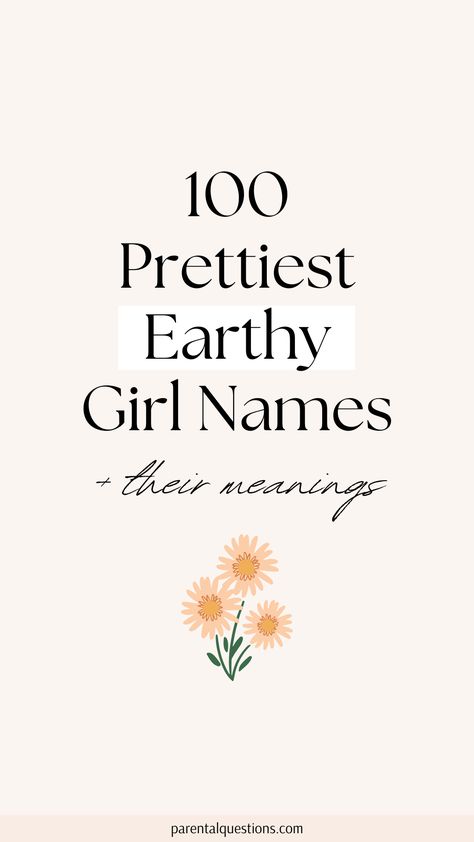 Searching for a list of the perfect unique earthy baby girl names? We’re sharing 100 unique boho girl names with meanings. You’ll find pretty, whimsical, nature-inspired girl names on our list. Nature Inspired Girl Names, Unique Girl Names List, Boho Girl Names, T Girl Names, Baby Names Unique Uncommon, M Girl Names, Girl Names Uncommon, Earthy Girl Names