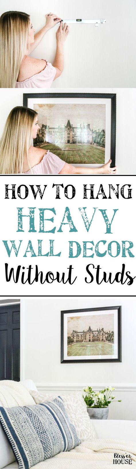 How to Hang Heavy Wall Decor Without Studs Hanging Shadow Boxes On Wall, How To Hang Stuff Without Damaging Walls, How To Hang Heavy Pictures On Wall, Hanging Heavy Objects, How To Hang Heavy Objects On Wall, Hanging Artwork On The Wall, Hanging Heavy Pictures, Hanging Pictures On The Wall, Design Tricks