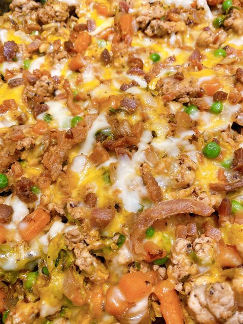 Ground Turkey Hash with Sweet Potatoes, Parsnips, and Brussels Sprouts – Boymomfoodie Turkey Hash, Chicken Sweet Potatoes, Chicken Sweet Potato, Monterey Jack, Ground Chicken, Frozen Peas, Parsnips, Brussels Sprouts, Ground Turkey