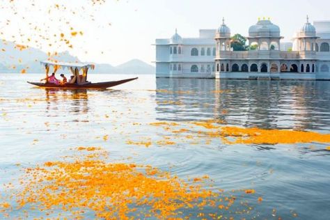 7 spectacular heritage hotels in Rajasthan for a luxury trip in Northern India Taj Lake Palace Udaipur, Lake Palace Udaipur, Taj Lake Palace, Indian Palace, Floating Hotel, Udaipur India, Instagram Locations, Heritage Hotel, Lake Boat