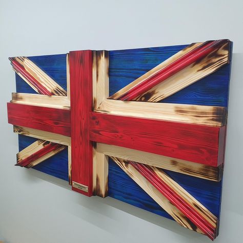 Wooden Flag, Wood Flag, Free Woodworking Plans, Flag Wall, British Flag, Wooden Art, Woodworking Projects Diy, Wooden Wall Art, Diy Wood