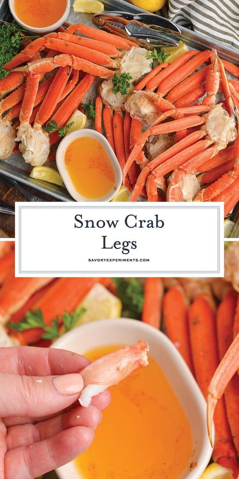 Snow Crab Legs are easy to make and take so little time -- they can elevate a casual gathering and are perfect for a special occasion! Crab Legs Recipe Boiled, Snow Crab Legs Recipe Boiled, Snow Crab Legs Recipe, Crab Leg Recipes Boiled, Snow Crab Clusters, Crab Legs Recipe, Snow Crab Legs, Snow Crab, Dinner Favorites