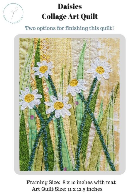 Art Quilt Patterns, Floral Quilt Patterns, Daisy Quilt, Note Cards Handmade, Gifts For Quilters, Moon Quilt, Collage Quilts, Landscape Art Quilts, Winter Moon