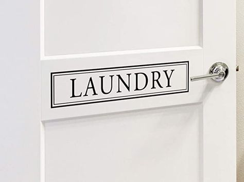 AmazonSmile: Story of Home LLC Laundry Door Decal with Border Vinyl Door Decal Laundry Decal for Door: Home & Kitchen Signs For Laundry Room, Laundry Room Door Decal, Under The Stairs Closet, Laundry Door Decal, Laundry Decal, Laundry Room Door, Vinyl Door Decal, Wall Decals Laundry, Laundry Room Decal