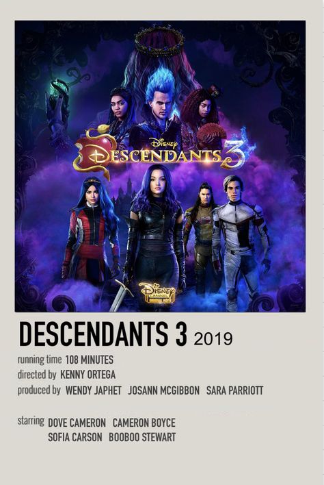 Descendants 3 Poster, Descendants Poster, Mitchell Hope, Descendants Movie, Cheyenne Jackson, Sarah Jeffery, Disney Descendants 3, Anne Mcclain, Halloween Movie Night