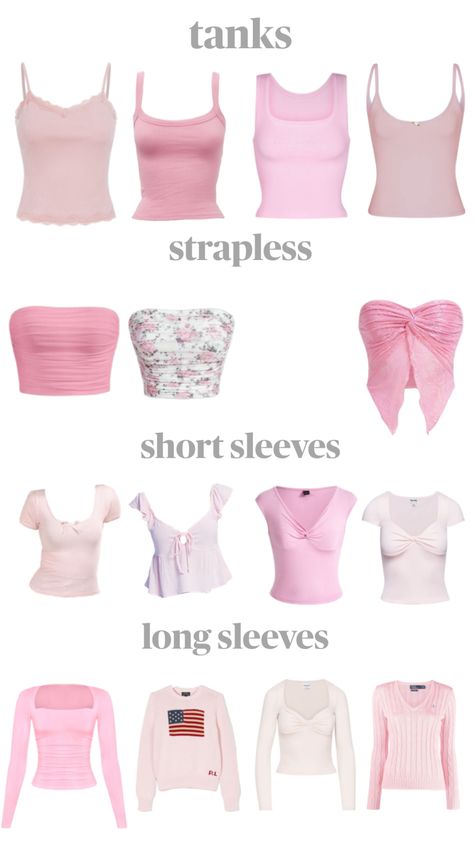 #outfitinspo #pink #white #pinkandwhite #coquette #ootd #tops #goingout #shirts #longsleeve #shortsleeve #bows #girly #tanktop #strapless #tubetop Strapless Top Outfit, Strapless Shirt, Slay Outfits, Cute Preppy Outfits, Hair Clothes, Indie Outfits, Mode Inspo, Just Girl Things, Girly Outfits