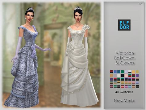 Elfdor Victorian Ballroom Set - ELFDOR Sims 4 Cc Victorian, Victorian Ballroom, Sims 4 Decades Challenge, Sims Medieval, Pelo Sims, Sims 4 Body Mods, Sims 4 Dresses, Sims4 Clothes, Sims 4 Cc Packs