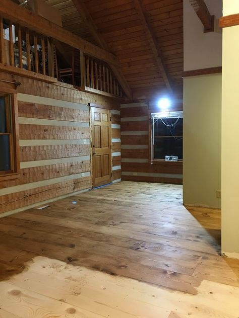 DIY Wide Plank Pine Floors [Part 2 The Finishing] Pine Plank Floors, Cabin Flooring, Cheap Wood Flooring, Vintage Wood Floor, Cheap Hardwood Floors, Wood Floor Stain Colors, Modern Wood Floors, Bamboo Wood Flooring, Refinish Wood Floors