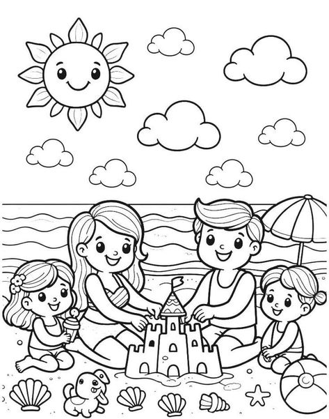 Book Illustration Design, Kindergarten Art Projects, School Coloring Pages, Summer Coloring Pages, Collage Phone Case, Bullet Journal Art, Cool Coloring Pages, Coloring Book Art, Cute Coloring Pages