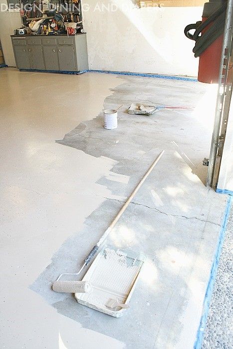 painting garage floor Concrete Floor Paint Colors, Concrete Garage Floor, Garage Floors Diy, Cave Design, Floor Paint Colors, Concrete Garages, Concrete Garage, Easy Home Improvement Projects, Garage Floor Paint