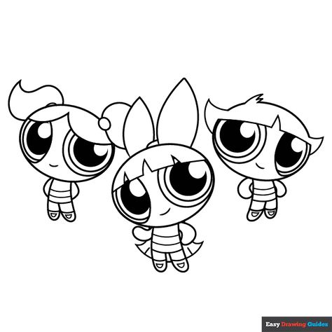 Free printable powerpuff girls coloring page Sticker Pictures, Girl Outlines, Girls Coloring Pages, Simpsons Drawings, Girl Drawing Easy, Power Puff Girls, Cute Zombie, Outline Images, Mermaid Coloring Pages