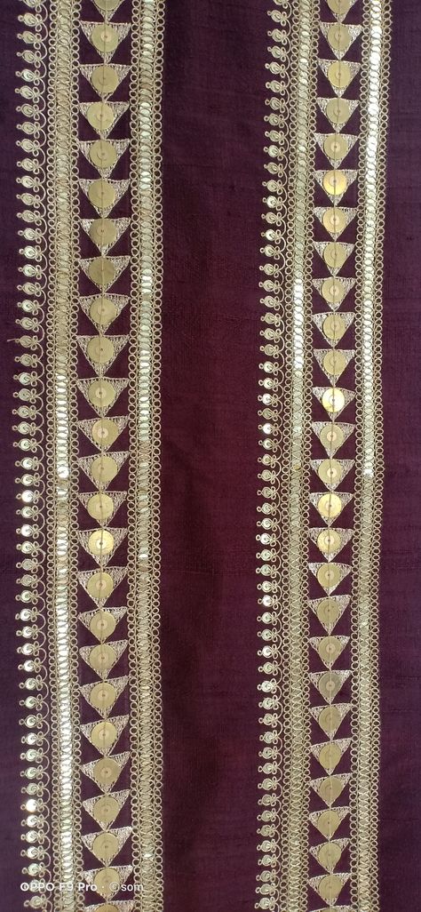 Marodi Work Crafting With Metal Sequins And Kasav Dori In Pure Raw Silk BORDER Marori Work, Marodi Work, Sabyasachi Saree, M Embroidery, Sabyasachi Sarees, Saree Border, Aari Work, Embroidery Blouse, Sequins Embroidery