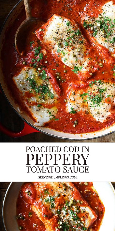 Poached Haddock Recipes, Poached Fish Recipes, Cod Recipes Healthy, Serving Dumplings, Poached Cod, Haddock Recipes, Poached Fish, Food Seafood, Sides Recipes