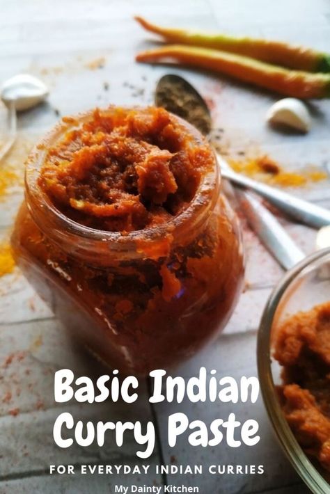 Curry Paste Recipe Easy, Indian Red Curry, Red Curry Paste Uses, Red Curry Paste Recipe Vegan, Indian Curry Paste Recipe, Basic Gravy Recipe, Indian Curry Sauce, Curry Spice Blend, Indian Curry Recipes