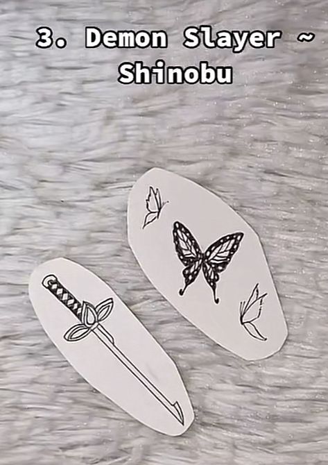 Anime Siblings Tattoo, Demon Slayer Butterfly Tattoo, Shinobu Kochou Tattoo Ideas, Demon Slayer Tattoo Ideas Minimalist, Anime Tattoos Small Demon Slayer, Anime Tattoos Demon Slayer, Shinobu Tattoo, Small Demon Slayer Tattoo, Smol Tattoos