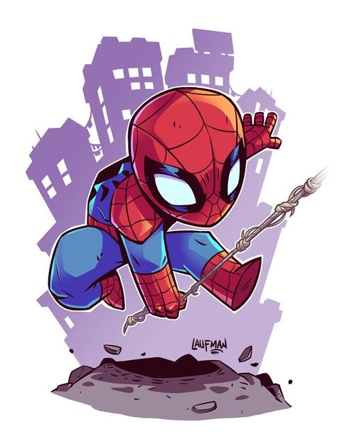 Cute Spiderman, Spiderman Images, Chibi Marvel, Avengers Cartoon, Skottie Young, Man Wallpaper, Chibi Characters, Spiderman Art, Simple Wallpapers