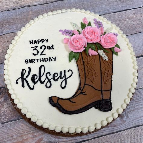 Western Themed Birthday Cake, Western Sheet Cake, Spring Cookie Cake, Cowgirl Boot Cake, Vaquero Cake, Cowboy Boot Cake, Western Birthday Cakes, Cowgirl Birthday Cakes, Cowgirl Cookies