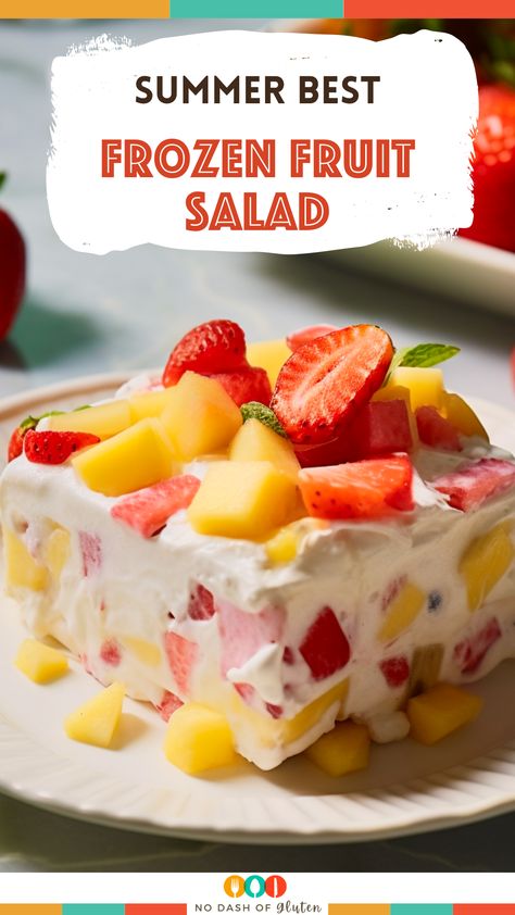 Frozen Fruit Salad, Frozen Fruit Salads, Frozen Fruit Recipes, Fluff Salad Recipes, Easy Fruit Salad Recipes, Easiest Dessert, Jello Dessert Recipes, Fruit Salad Easy, Fluff Desserts