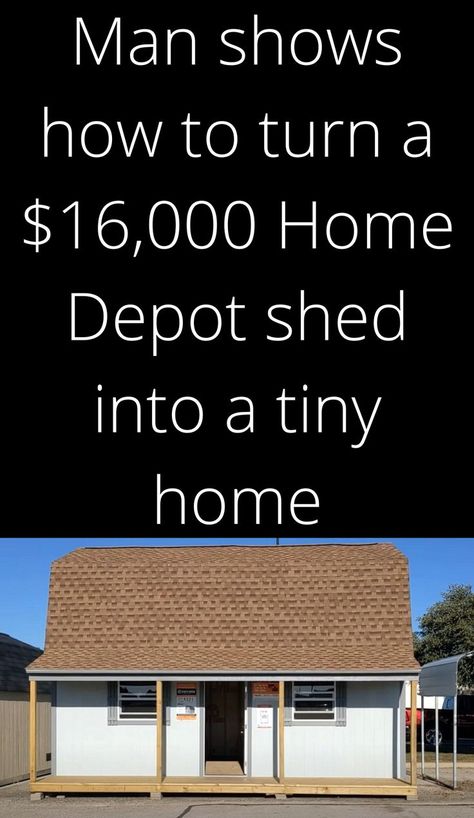 Building A Tiny Home From A Shed, Tuff Shed Conversion, Tiny Shed House Ideas Floor Plans, Floor Plans For Shed Homes, Sheds Into Homes, Tiny Home Home Depot Shed, Home Depot 2 Story Shed House, Tiny Home Floorplan 12x24, Shed Into Tiny House Diy