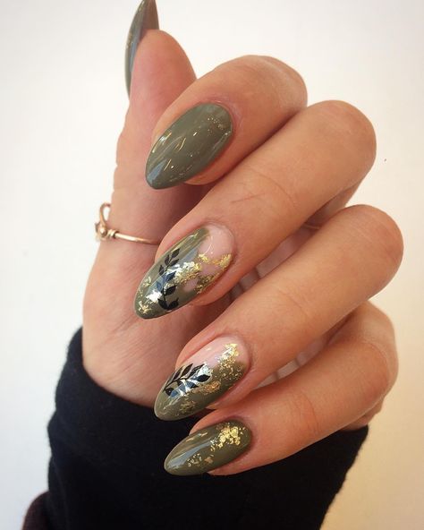 Khaki Nail Designs, Khaki Green Nails, Khaki Nails, Ombre Acrylic Nails, Nail Designs Valentines, Dipped Nails, Chic Nails, Nails Designs, Gorgeous Nails