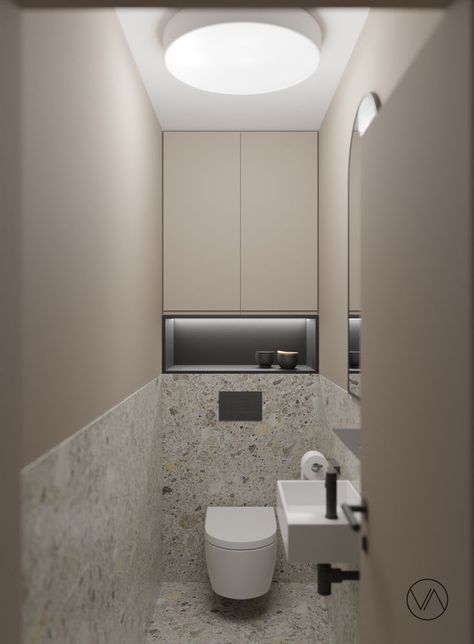 Terrazzo Wc Design, Terazzo Toilets, Under Stairs Wc, Terazzo Bathroom Interior Design, Terrazzo Toilet, Utility Toilet, Workplace Bathroom, Office Bathroom Design, Bathroom Terrazzo