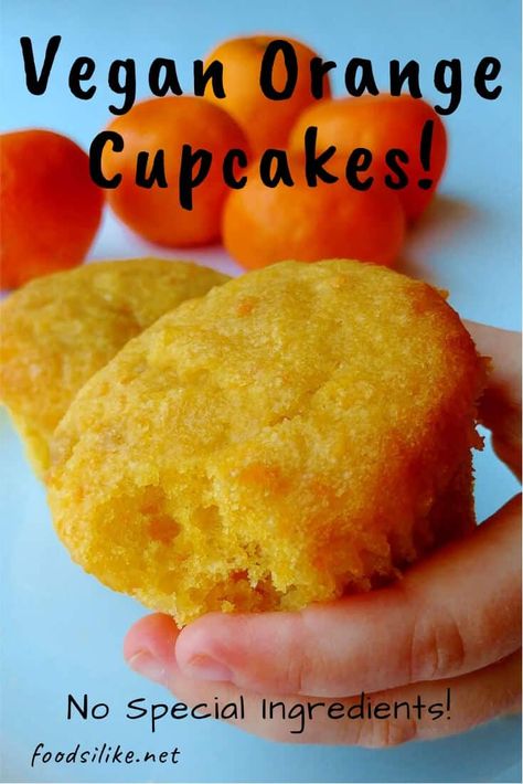 Vegan Orange Cupcakes burst with citrusy flavor! The most orangey cake ever! They're springy, fluffy, and super moist. They're stuffed with pureed clementines to keep them moist. Vegan with NO unusual ingredients. Egg-free, dairy-free, and easy to make gluten-free! Muffin-like, they're perfect without frosting. #oranges #cake #foodsilike Almond Coffee Cake, Orange Cupcakes, Vegan Cupcakes, Christmas Breakfast, Orange Cake, Vegan Cake, Delicious Vegan Recipes, Egg Free, Vegan Baking