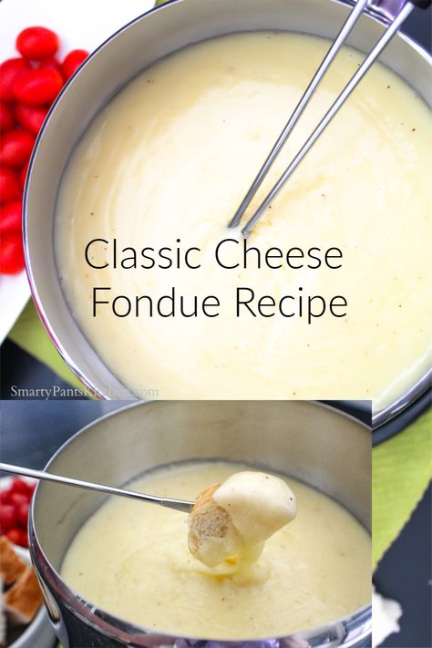 Swiss Cheese Fondue Recipe, Classic Cheese Fondue, Cheese Fondue Recipe Easy, Easy Fondue Recipes, Fondue Recipes Meat, Easy Cheese Fondue, Cheddar Fondue, Melting Pot Recipes, Cheese Fondue Recipe